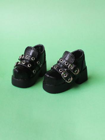 Bjd Shoes Boy/Girl Black Punk Shoes 9302 for MSD Size Ball-jointed Doll