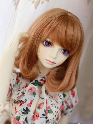 BJD Female Coffee/Brown/Gold Shoulder Length Hair for SD Size Ball-jointed Doll