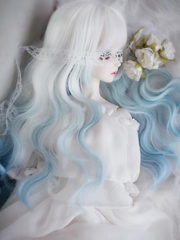 1/3 1/4 Wig Girl White Curl...