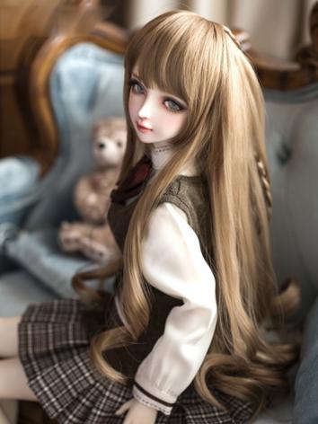 1/3 Wig Sweet Girl Light Brown Hair for SD Size Ball-jointed Doll