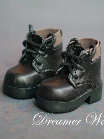 1/6 Shoes Black Ankle Boots...