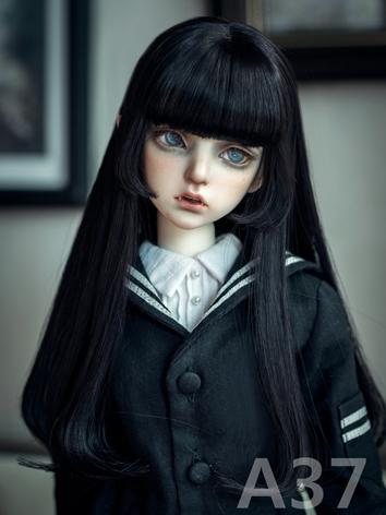 BJD Wig Girl Black/Chocolate/Light Gold Hair for SD/MSD Size Ball-jointed Doll