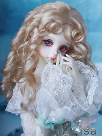 BJD Wig Cream Gold Curly Hair Wig for SD Size Ball-jointed Doll