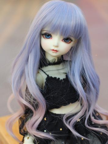 BJD female Purple Pink Curly Hair Wig for 1/3 1/4 SD/MSD Size Ball-jointed Doll