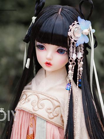 BJD Wig Girl Black Hair Wig for SD/MSD Size Ball-jointed Doll