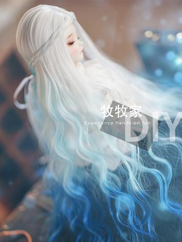 BJD Wig Girl  Blue/Purple Hair Wig for SD/MSD Size Ball-jointed Doll
