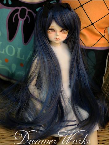 BJD 1/3 1/4 Wig Black&Blue Long Hair for SD/MSD Size Doll Ball-jointed doll