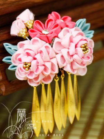 BJD Pink Flower Hairpin Hairpiece[Airan]for SD/70cm Ball-jointed doll