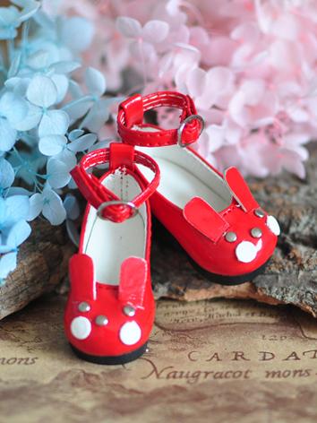 BJD Shoes Red Cute Rabbit S...