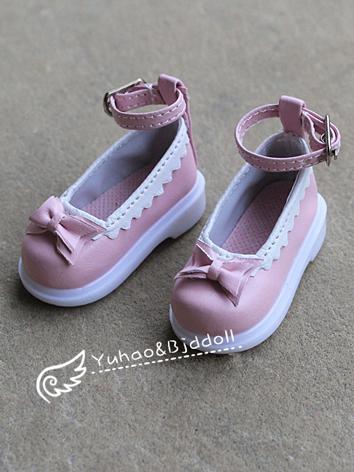 BJD Shoes Pink/White Bowknot Shoes for MSD Size Ball-jointed Doll