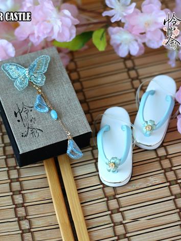 Limited BJD Shoes Kimono Sandals and Fringe Butterfly Accessory for SD/DD Size Ball-jointed Doll