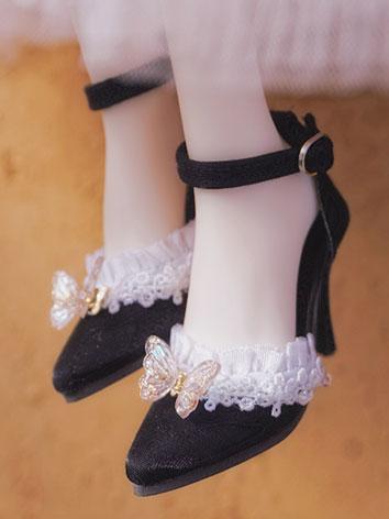 BJD Shoes Retro Butterfly High Heels for SD/DD/SD16 Size Ball-jointed Doll
