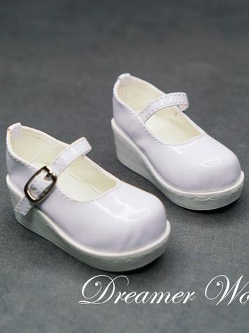 BJD Shoes White Buckle Shoe...