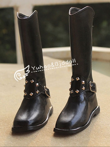 Bjd Shoes Black Rivet Boots 9403 for Normal 70cm Size Ball-jointed Doll