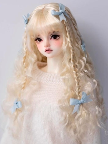 BJD Wig Milk Braid Long Curly Hair for SD MSD Size Ball Jointed Doll