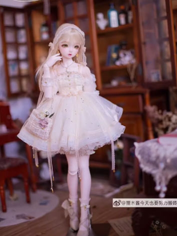 BJD Clothes  Light Yellow Lolita Dress Set for SD Size Ball Jointed Doll