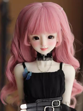 BJD Wig Pink High Temperature Long Curly Hair for SD MSD YOSD Size Ball Jointed Doll