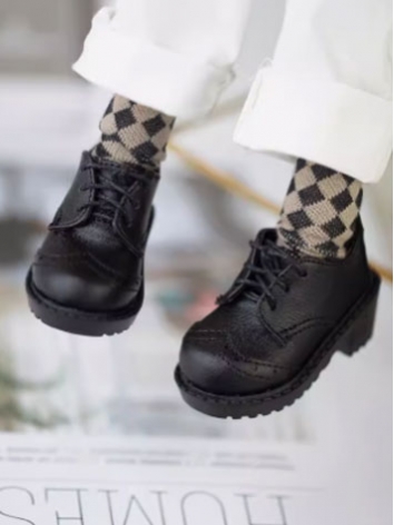 BJD Shoes Black White Lace-...