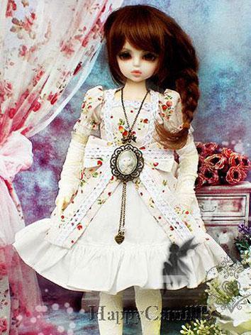 BJD Clothes White autumn dress set for MSD