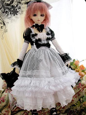 BJD Clothes Black&White Dre...