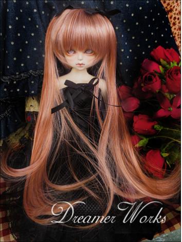 BJD Long Orange Bunches Wig...