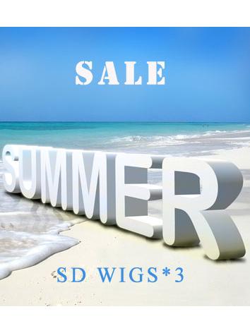 BJD Wigs Set 3 Pieces of Ra...