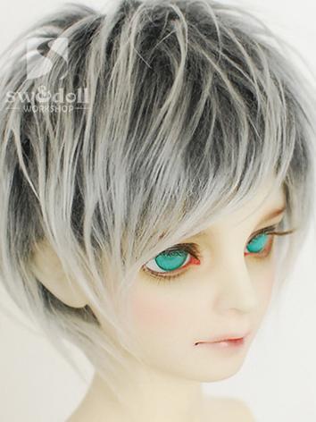 BJD Wool Wig Gray Short Wig...