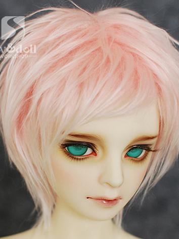 BJD Wool Wig Pink Short Wig...