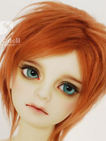 BJD Wig Dark Orange Hair Wo...