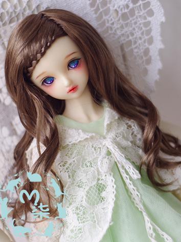 BJD Wig Dark Brown/Light Go...