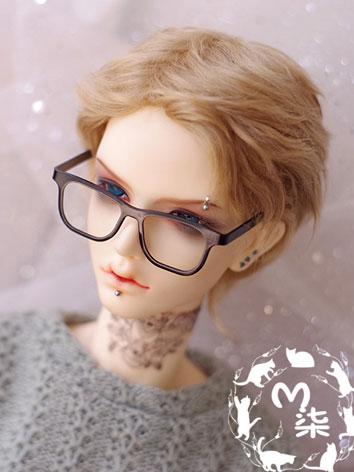 BJD Wig Light Brown Short Curly Hair Wig for YSD/MSD Size Ball-jointed Doll