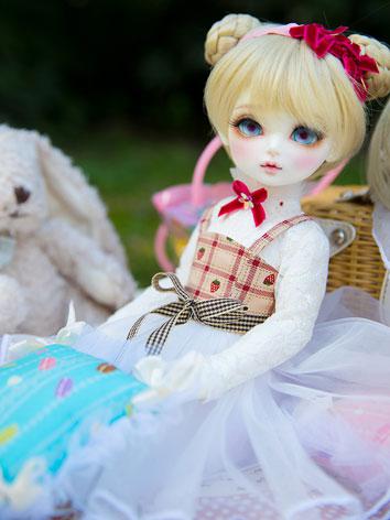 BJD Clothes Female Red/Blue Sweet Dress Suit for MSD/DSD Ball-jointed Doll