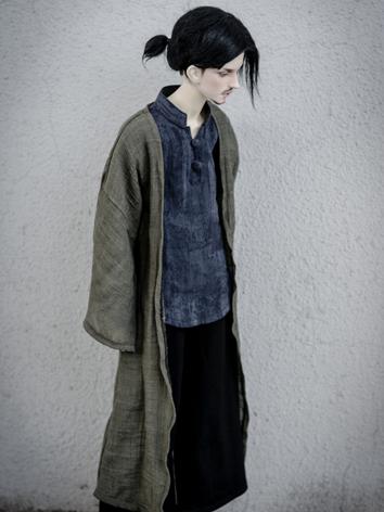 BJD Clothes White/Gray/Blue/Green Long Coat A190 for MSD/SD/70cm Size Ball-jointed Doll