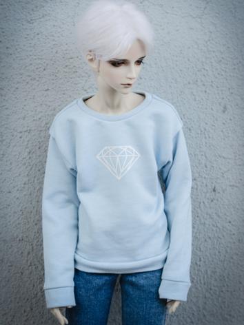 BJD Clothes White/Blue T-sh...
