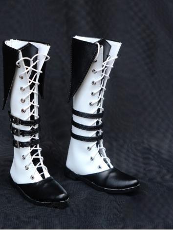 1/3 1/4 Shoes Male Black&White High Boots for SD/MSD Ball-jointed Doll