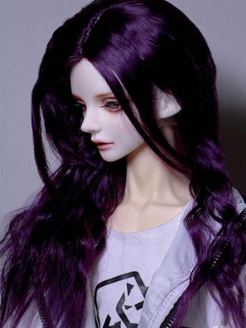 BJD Wig Boy Purple Curly Ha...