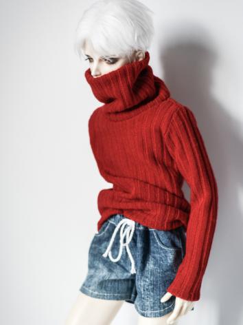 1/3 1/4 70cm Clothes Red/Pink/Black/Coffee High-neck Sweater A197 for MSD/SD/70cm Size Ball-jointed Doll