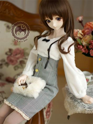 1/3 DD Clothes Girl Black Gird Skirt Suit for DD/SD Size Ball-jointed Doll