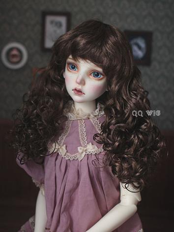 BJD Wig Brown/Gold Long Cur...