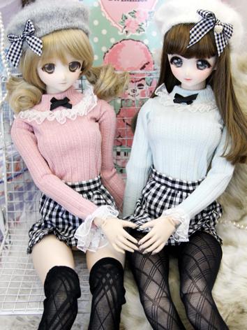 1/3 1/4 Girl Clothes Mint/Pink Sweet Sweater for DD/MSD Size Ball-jointed Doll