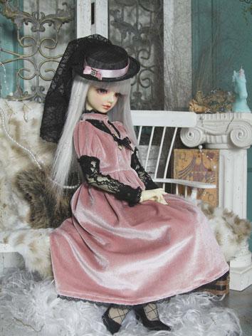 1/3 1/4 Girl Clothes Pink Dress Suit for SD/DD/MSD Size Ball-jointed Doll