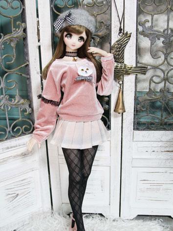 1/3 1/4 Girl Clothes Pink T-shirt for SD/DD/MSD Size Ball-jointed Doll