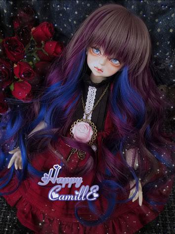 BJD Wig long hair purple*bl...