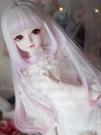 1/3 Wig Girl White Curly Hair for SD Size Ball-jointed Doll