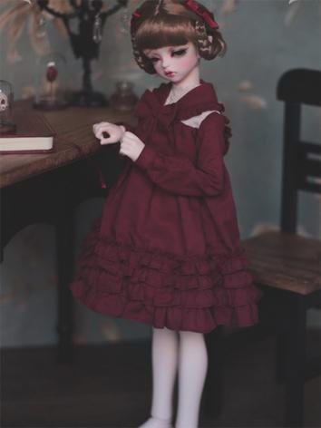 1/3 1/4 1/6 Dark Red Dress ...