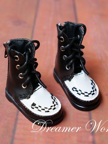 1/4 Shoes Female/Male Black Boots  for MSD Ball-jointed Doll