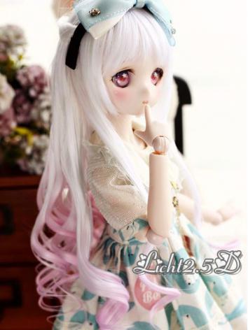 BJD Wig Girl White&Pink Lon...
