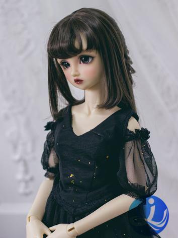 BJD Wig Girl Dark Brown/Lig...