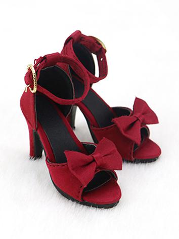 BJD Shoes Girl Black/Wine/White/Beige/Blue High-heeled Shoes Lady Shoes C05 for SD Size Ball-jointed Doll