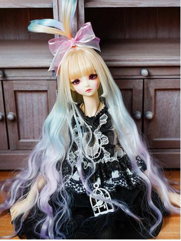 BJD Wig Girl Rainbow Color ...